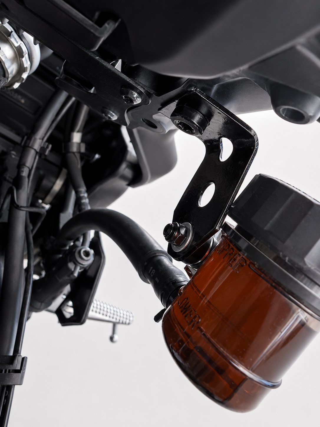 Close-up detail of the Bracket Tree mount on the MT-09